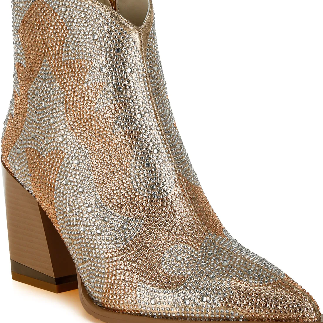 Rhinestones Embellished Ankle Boots