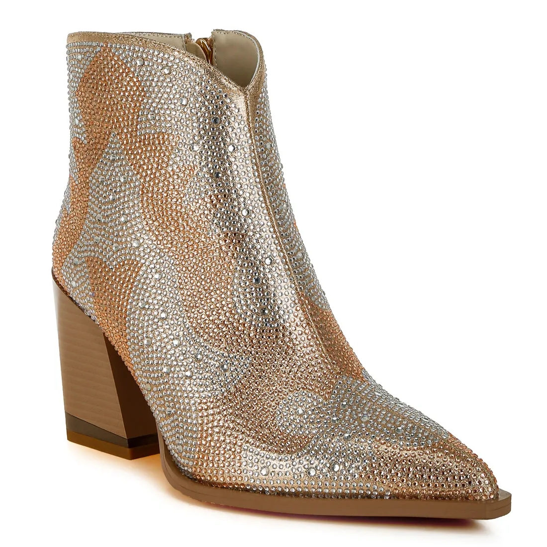 Rhinestones Embellished Ankle Boots