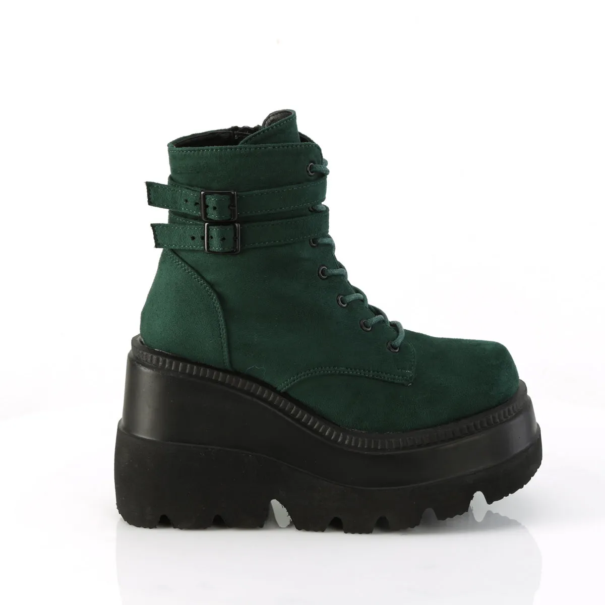 SHAKER-52 DemoniaCult Emerald Vegan Suede Sexy Women's Ankle Boots (Alternative Footwear)