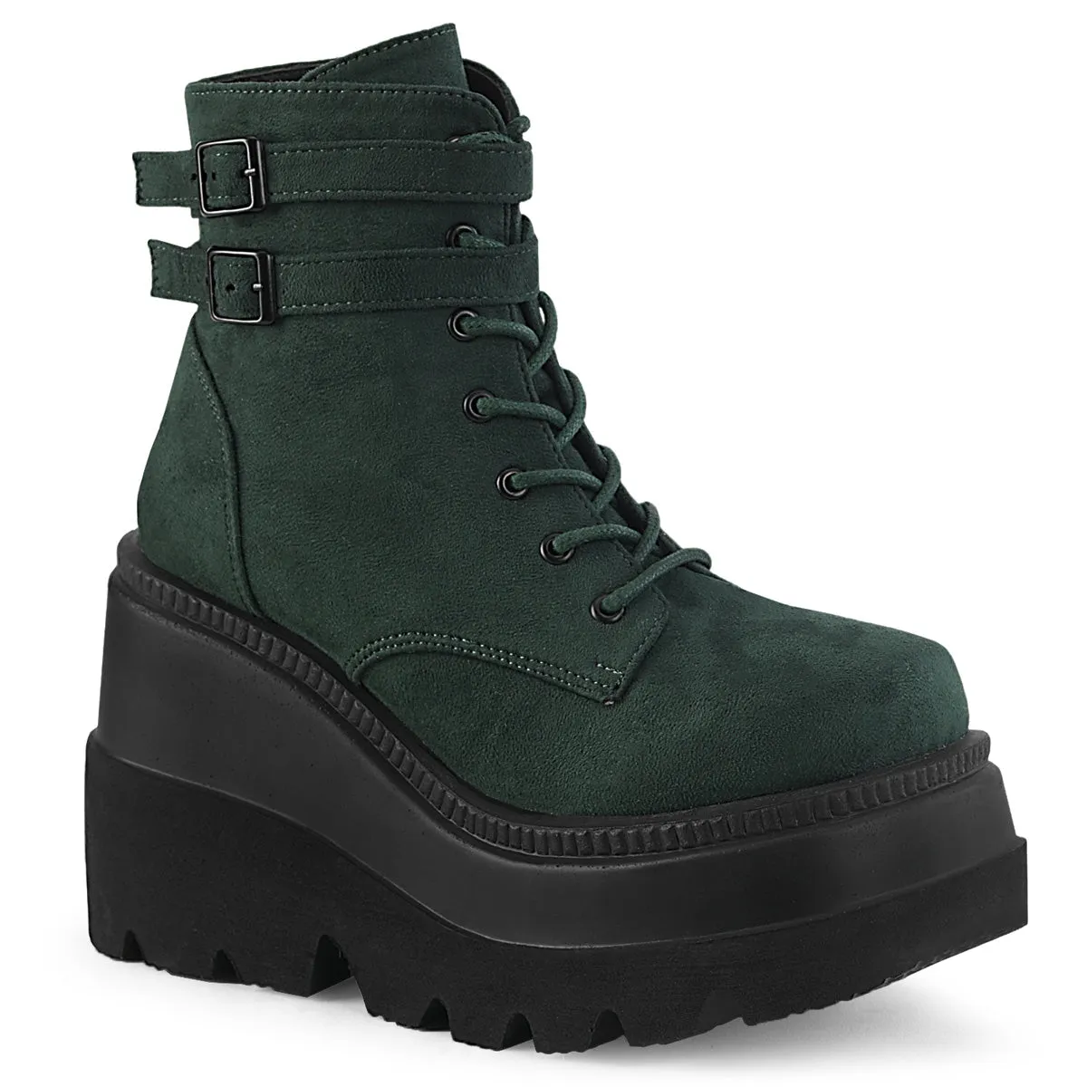 SHAKER-52 DemoniaCult Emerald Vegan Suede Sexy Women's Ankle Boots (Alternative Footwear)