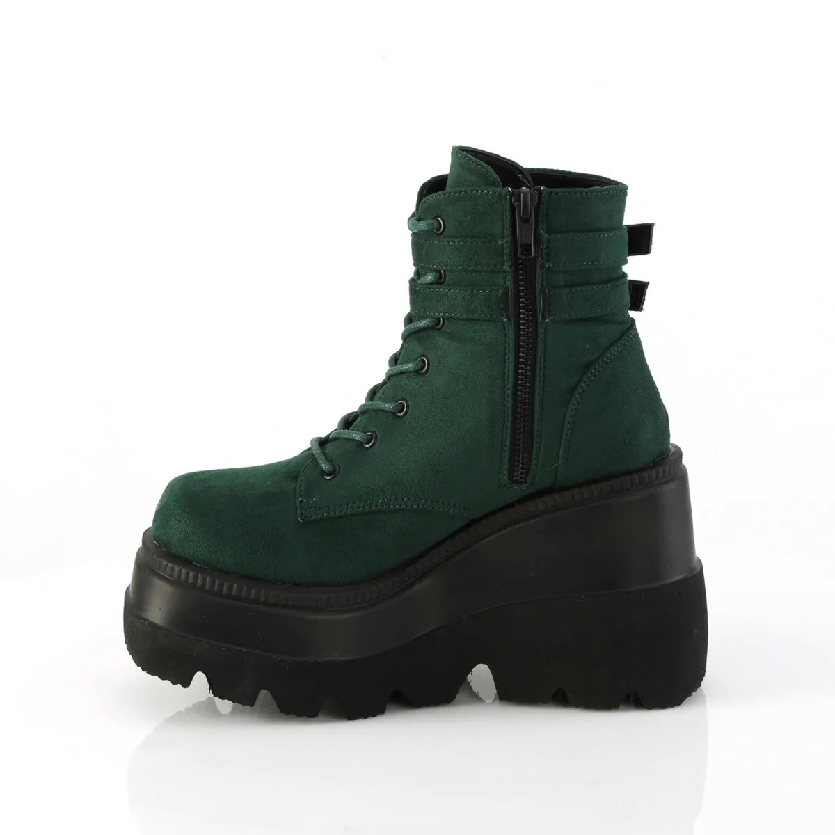 SHAKER-52 DemoniaCult Emerald Vegan Suede Sexy Women's Ankle Boots (Alternative Footwear)