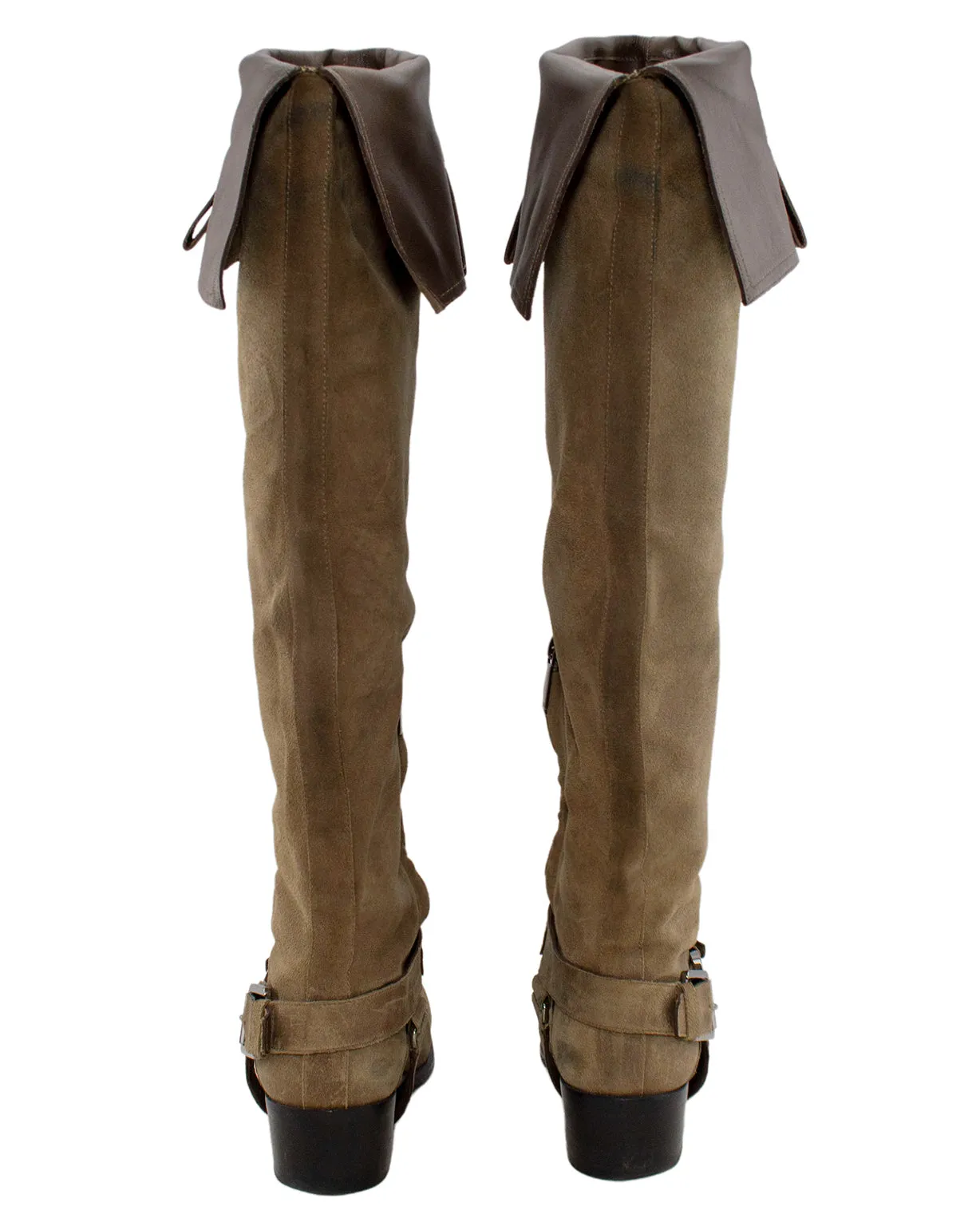 Taupe Suede Over-the-Knee Boots