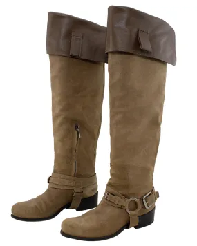 Taupe Suede Over-the-Knee Boots