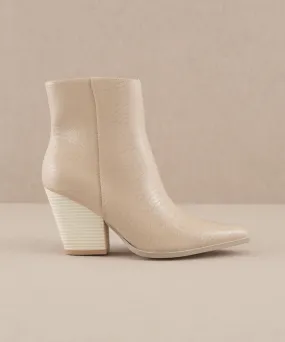 The Sonia - Beige Western Ankle Boots