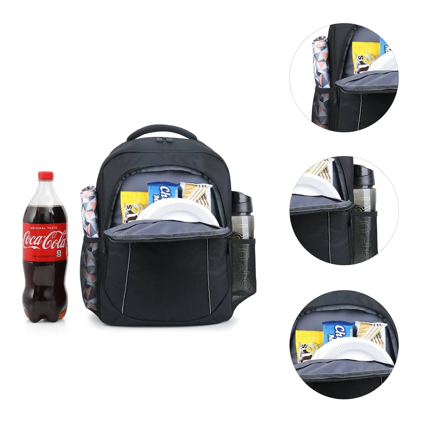 TOURIT 25 Can Soft Sided Cooler Backpack Leakproof Insulated Coolers Bag for Travel, Beach, Hiking, Camping, Fishing, Picnic, Black