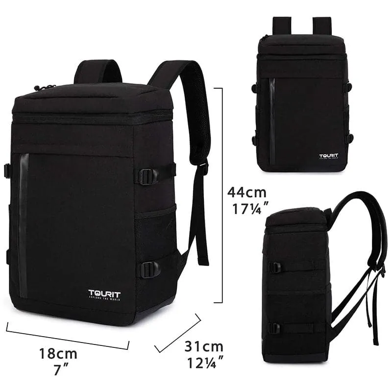 TOURIT 32 Cans Soft Sided Cooler Backpack Leakproof Insulated Coolers Bag for Lunch Camping Hiking, Black