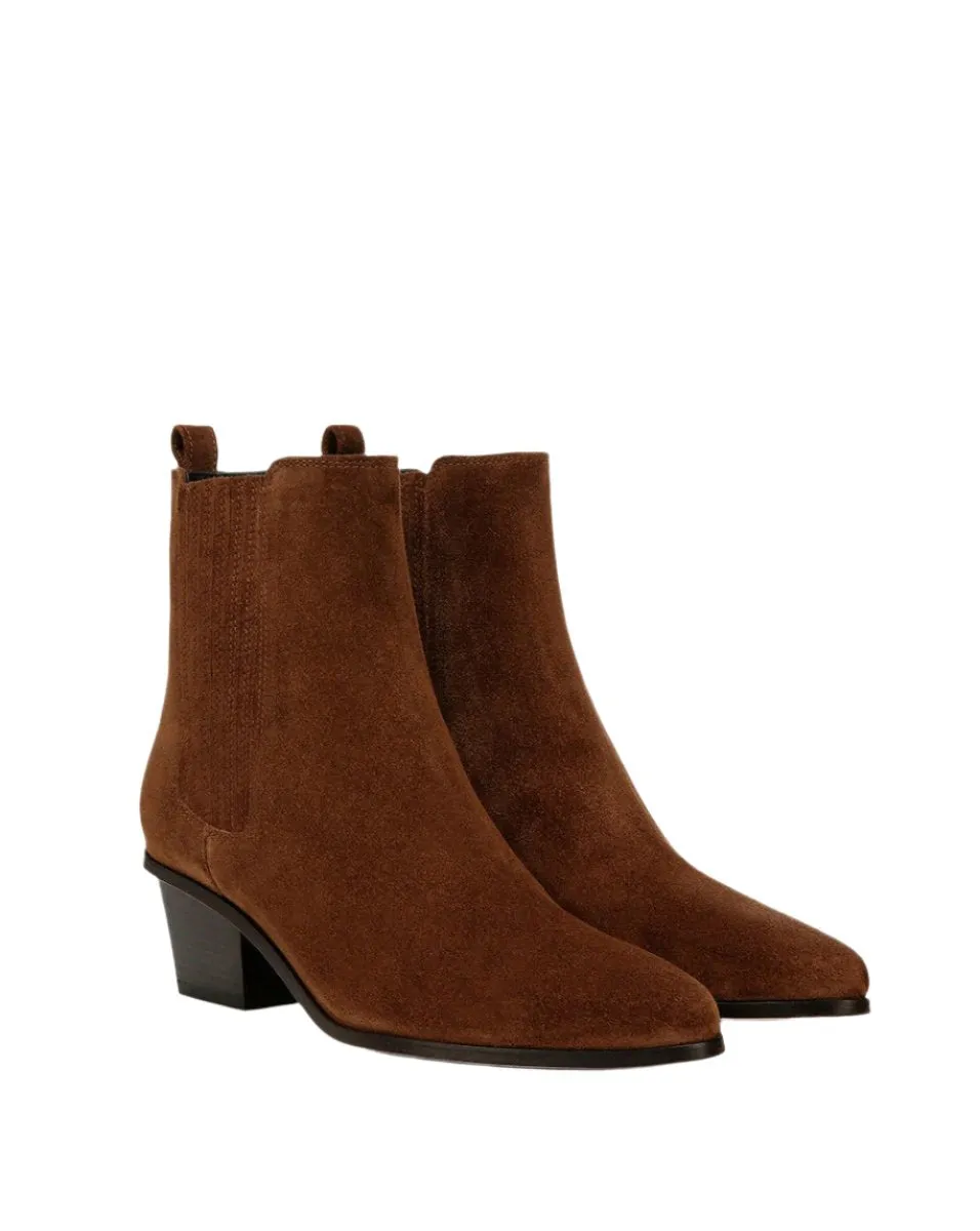 Veronica Beard Alina Suede Bootie in Cedar