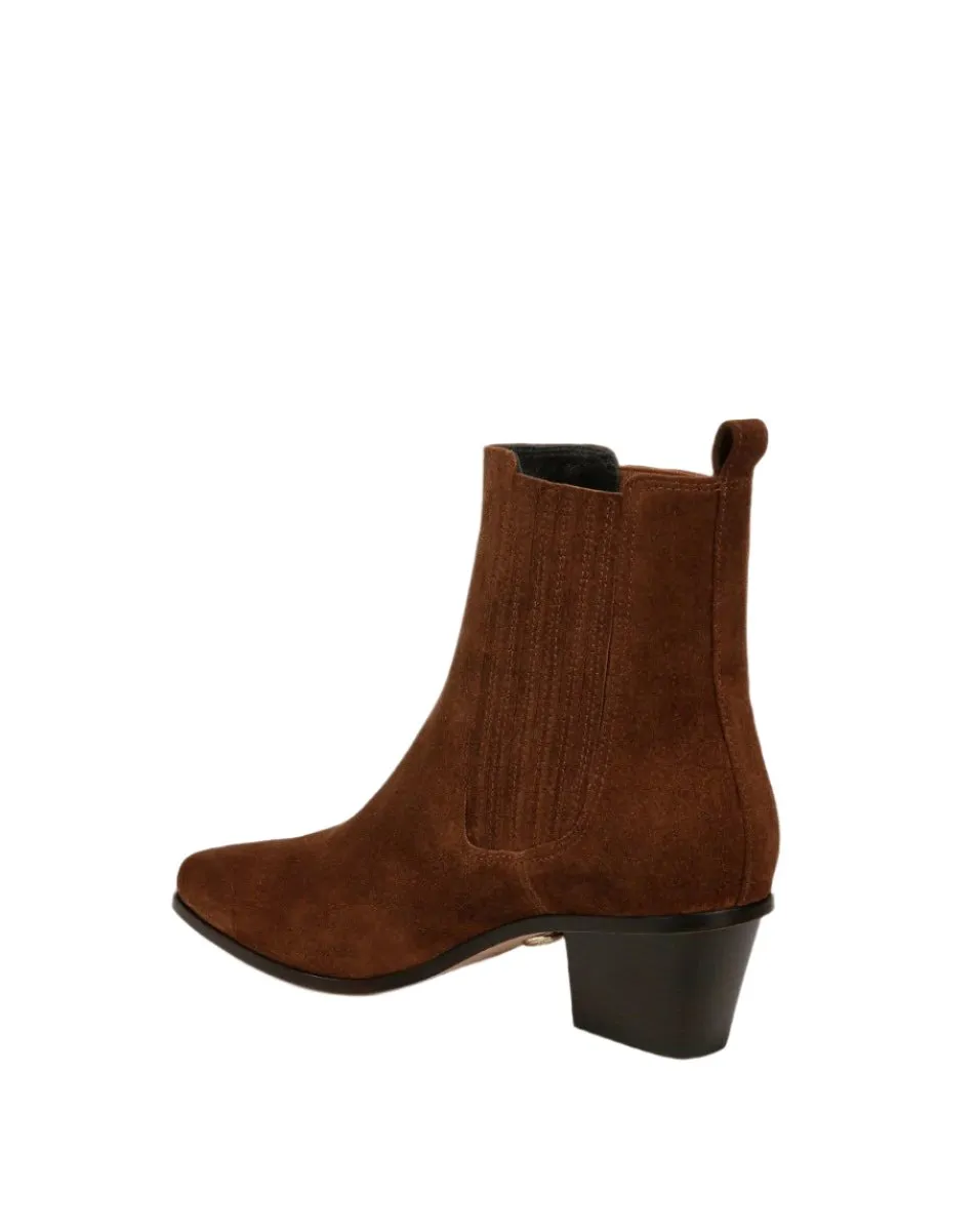 Veronica Beard Alina Suede Bootie in Cedar