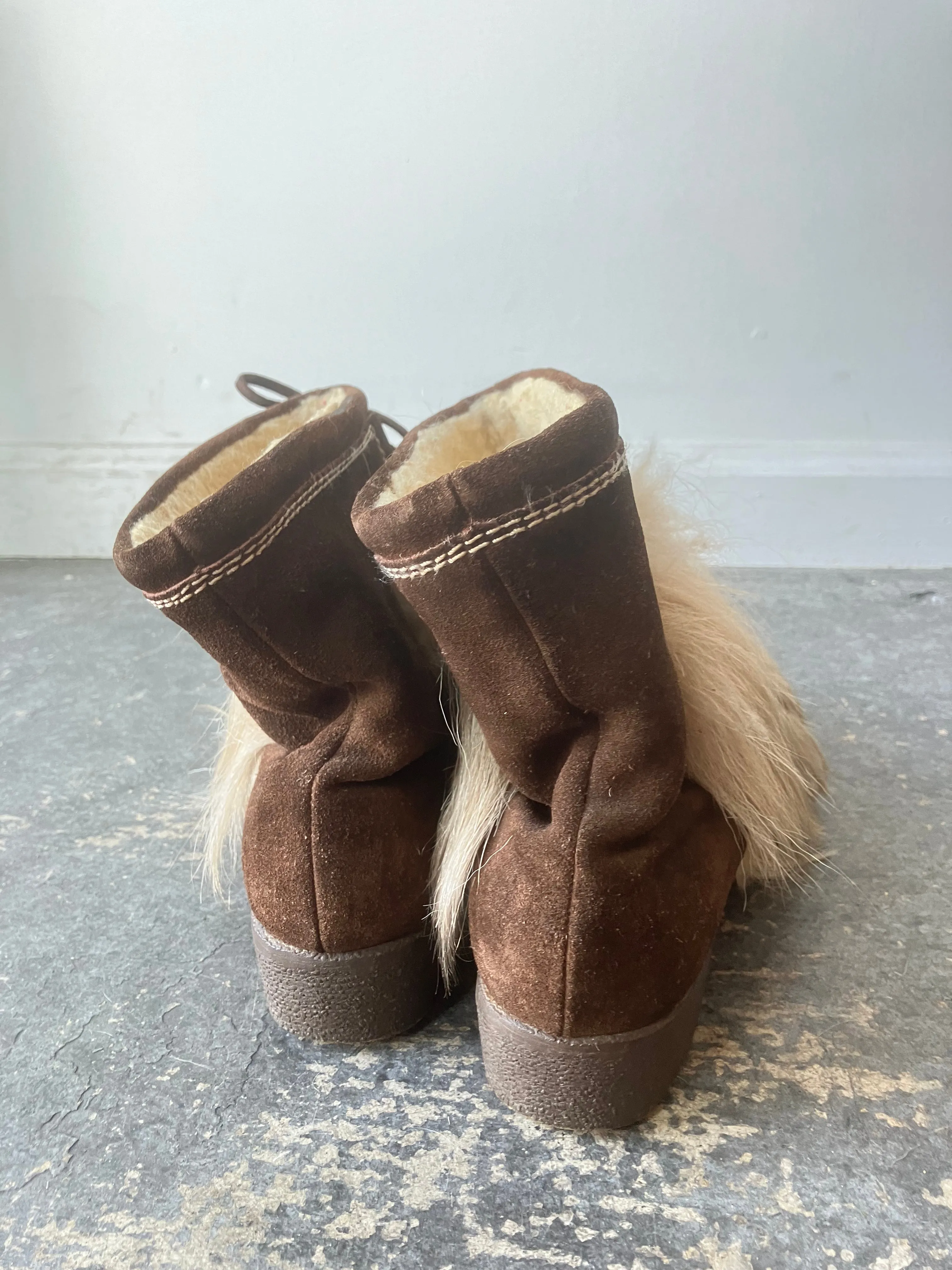 Vintage Pichette French Fur Boots
