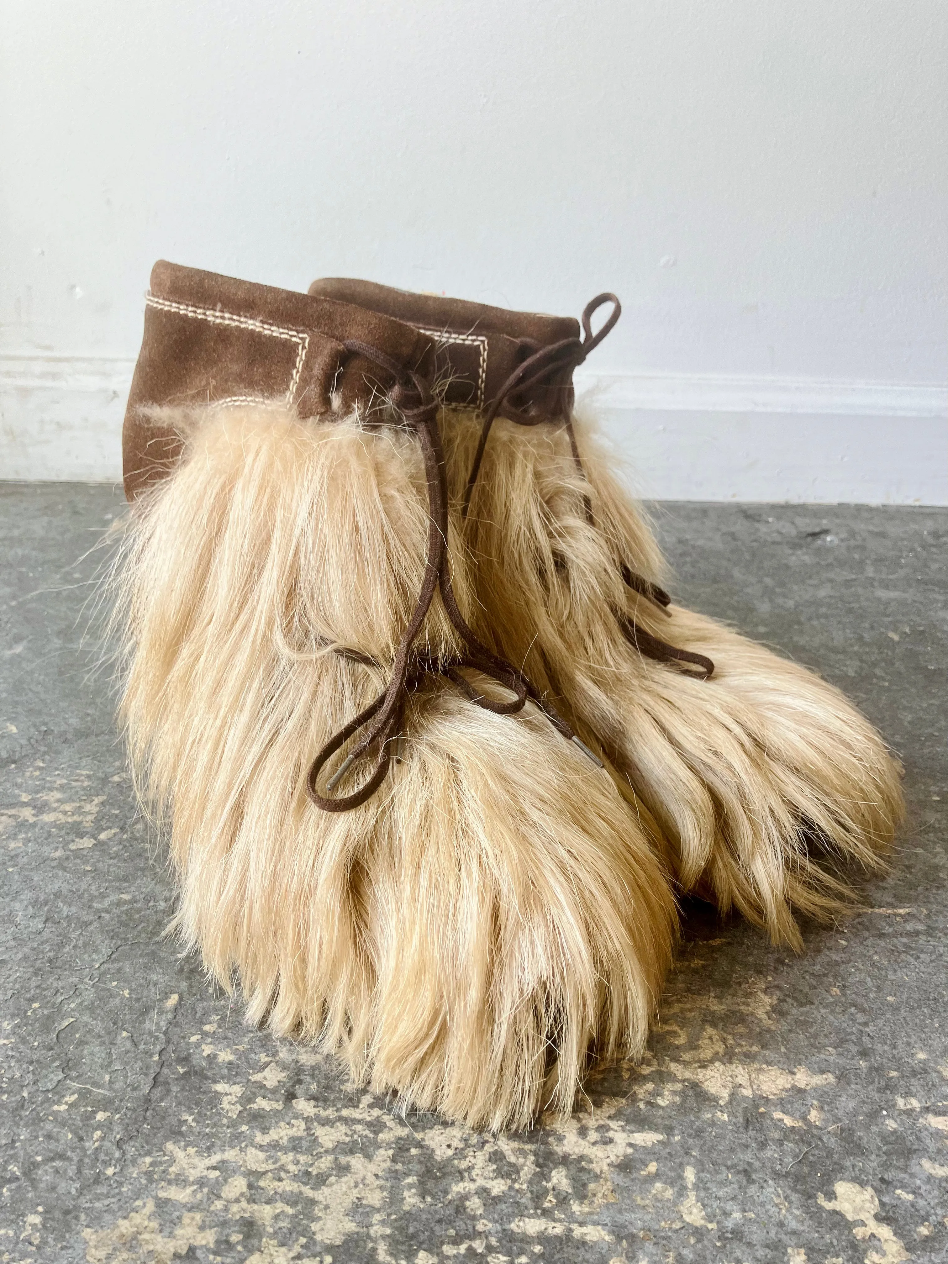 Vintage Pichette French Fur Boots