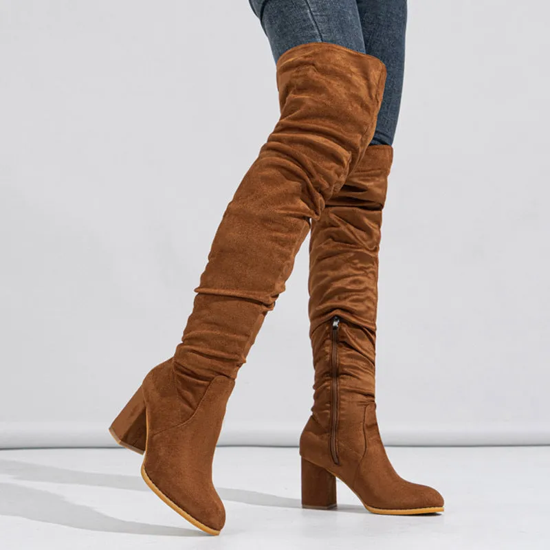 Viola Suede Over Knee Boots