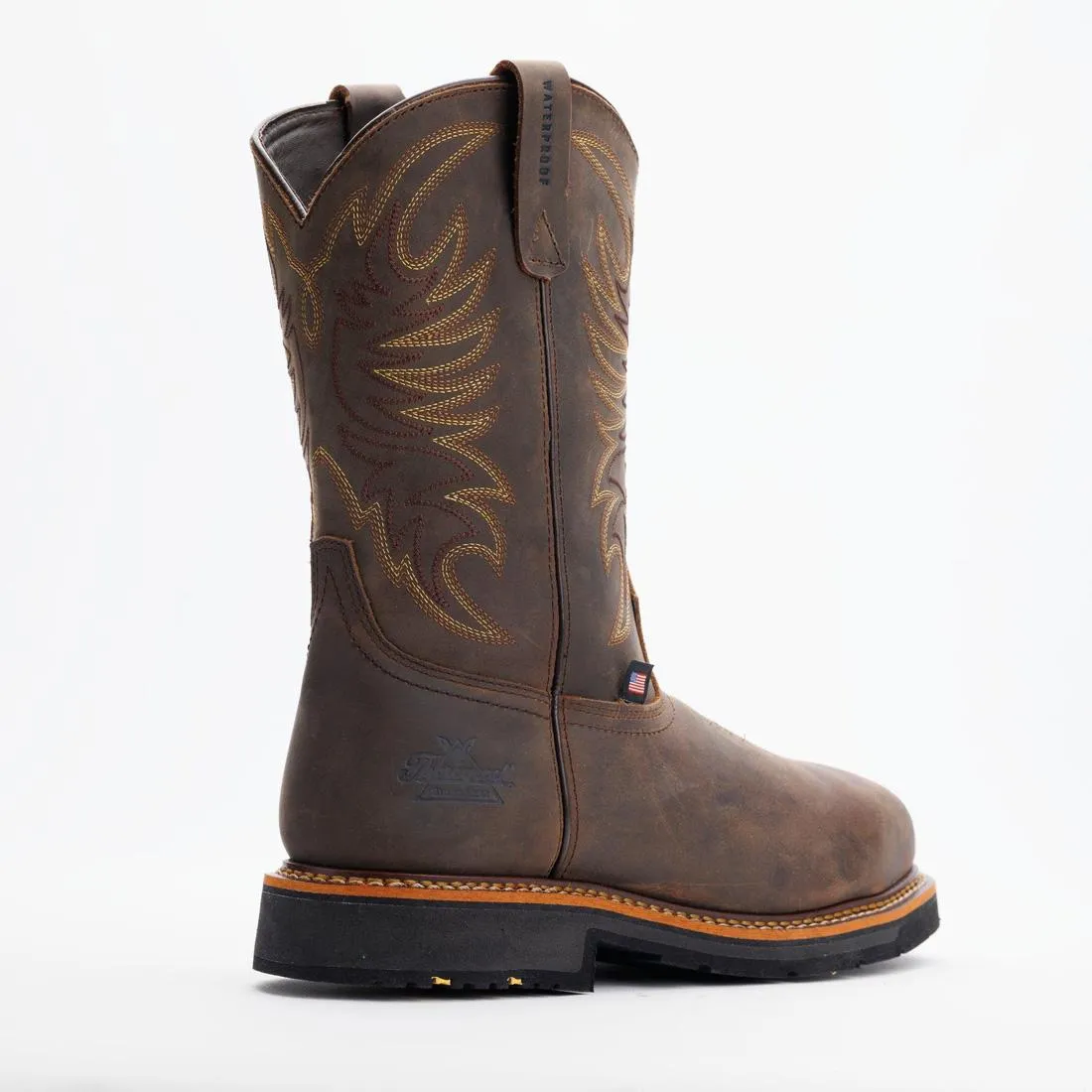 Western 11" Comp-Toe Waterproof Square-Toe Boot Crazy Horse