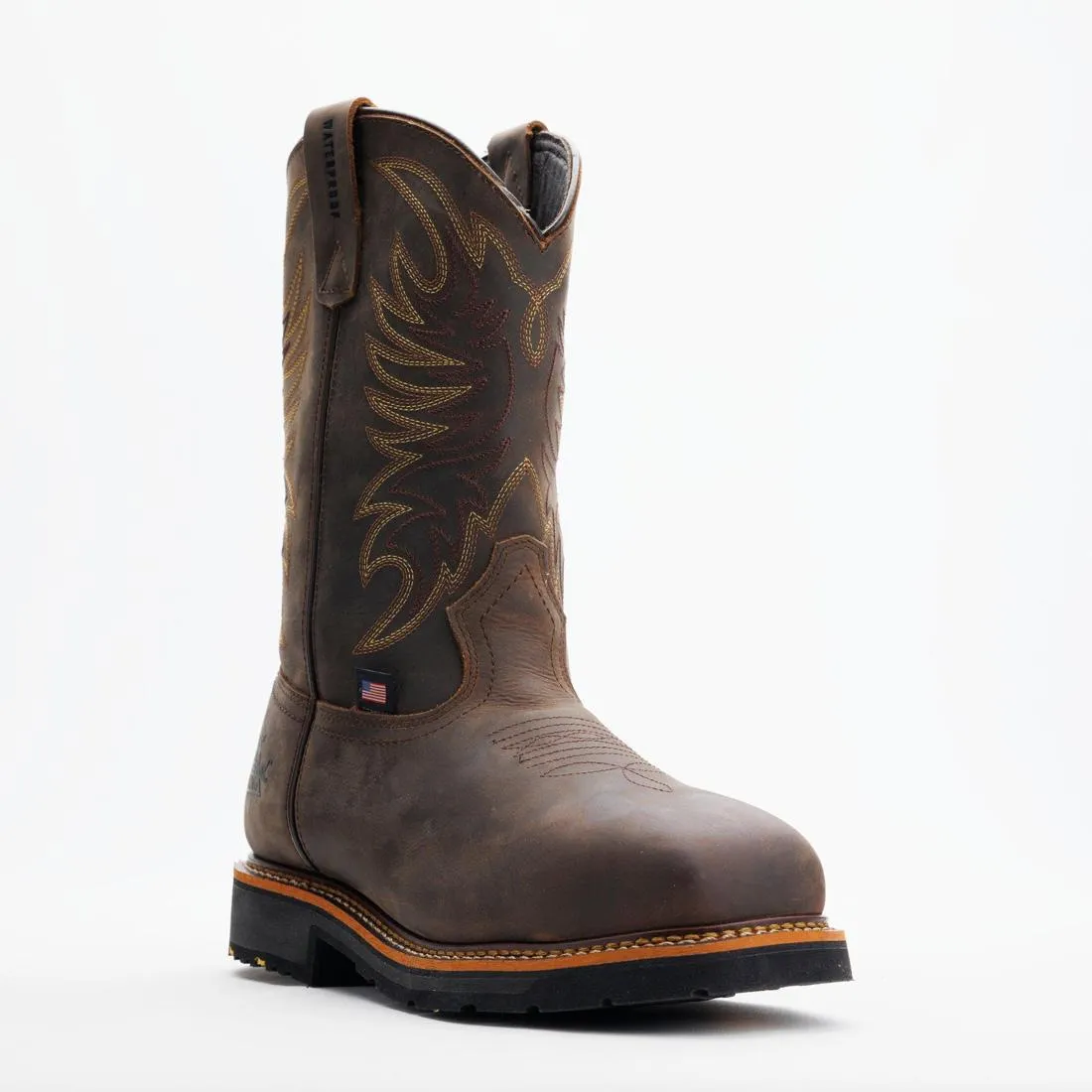 Western 11" Comp-Toe Waterproof Square-Toe Boot Crazy Horse