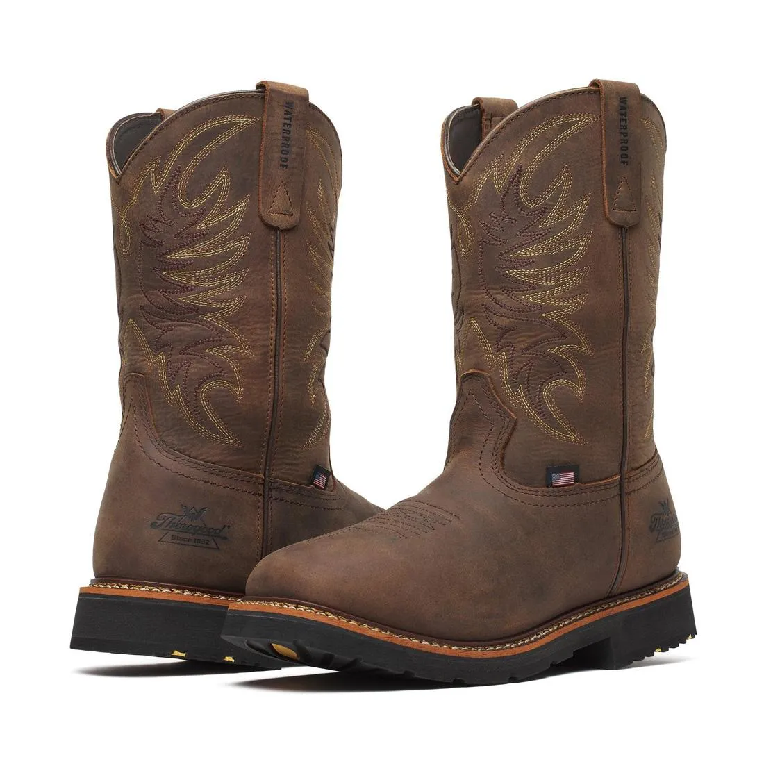 Western 11" Comp-Toe Waterproof Square-Toe Boot Crazy Horse