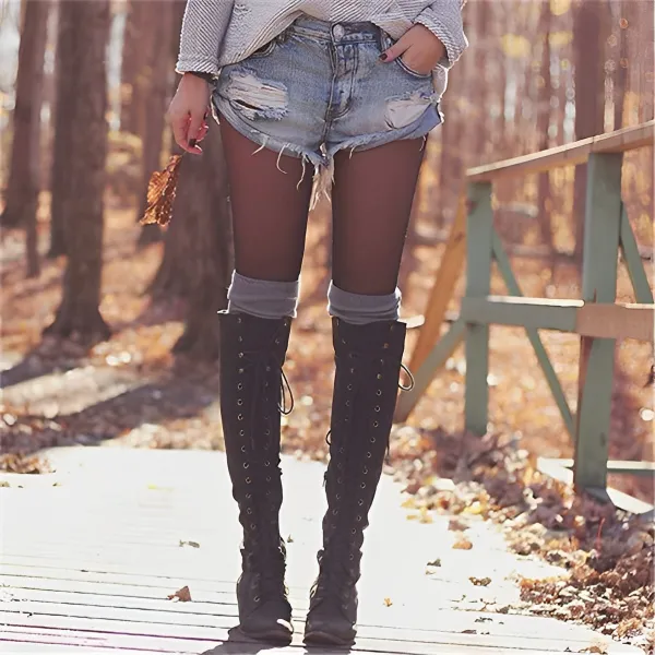 Women'S Fashion Long Rivet Boots 51259477C