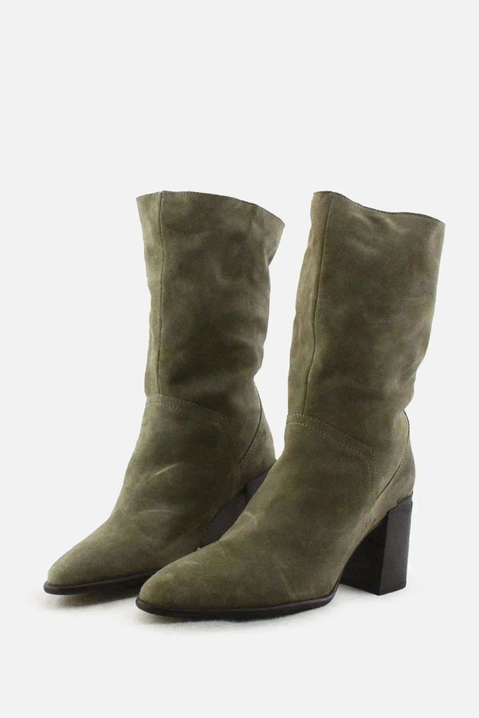 Zara Block Ankle Boots | Suede